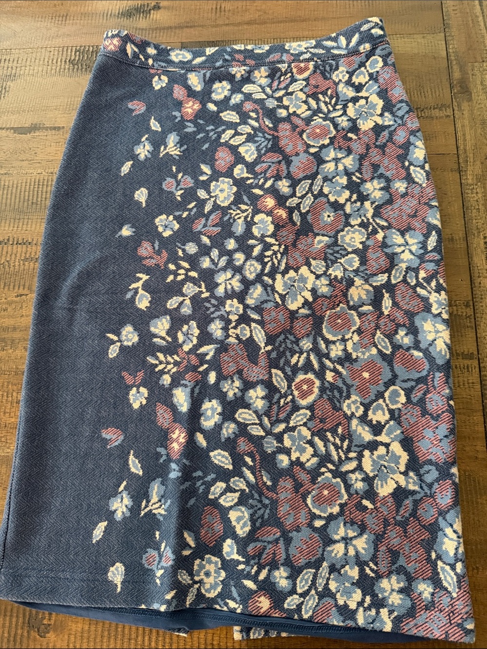Maeve Floral Pencil Skirt - Blue, Pink & Cream Anthropologie